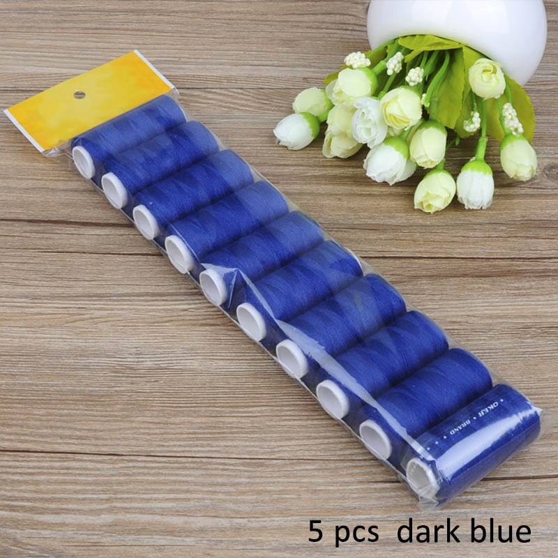 5pcs/10pcs/set Sewing Thread Hand Sewing/Machine Sewing Embroidery thread 200 Yards Sewing Craft Tool Handmade Home: 5pcs dark blue