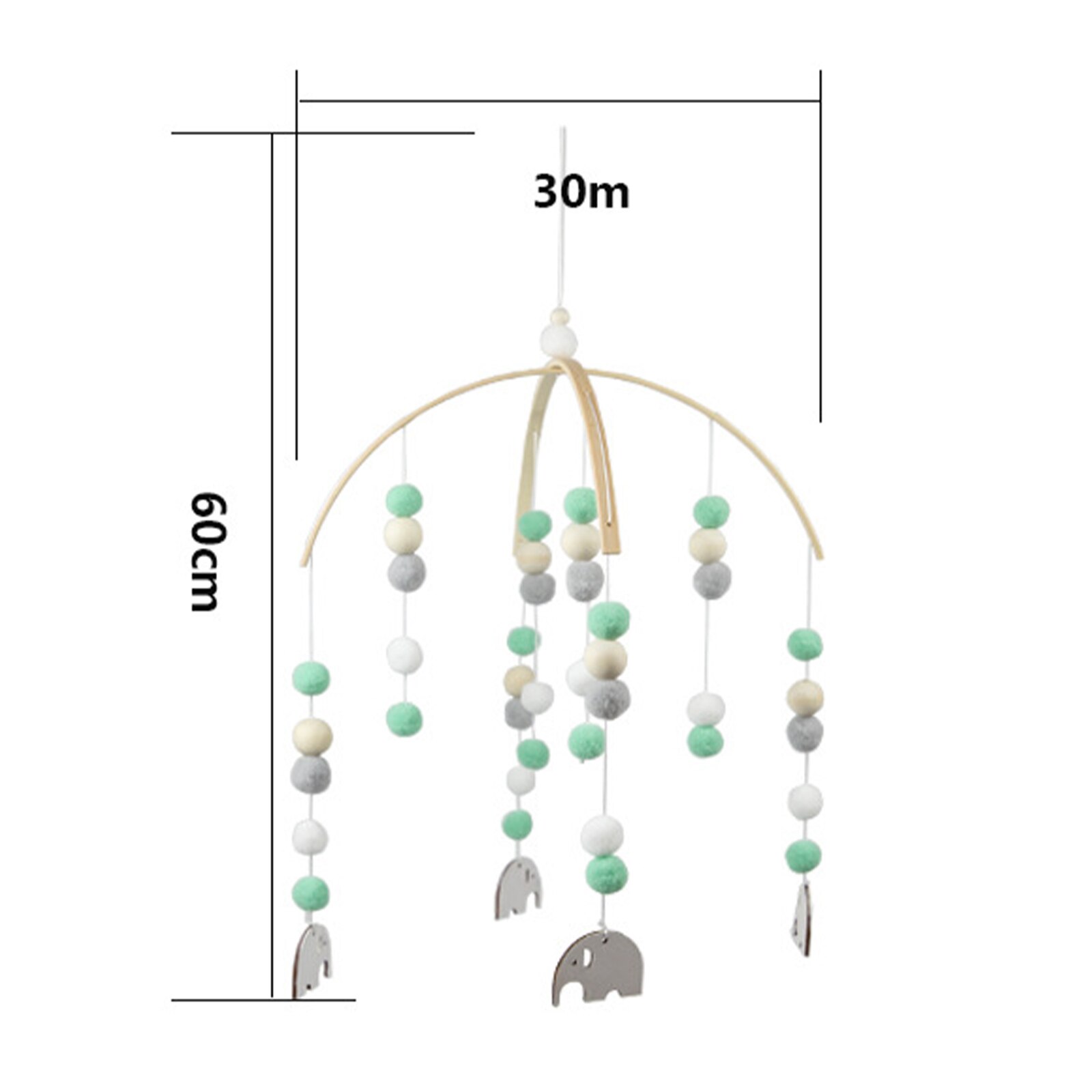 Mugoyrt presepe calde sonagli mobili in stile nordico sonagli palle di lana campana a vento neonato lettino appeso campana decorazione della stanza infantile giocattolo