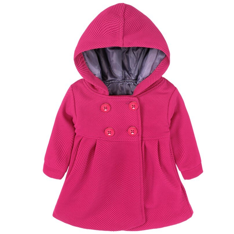 Winter style little girl children's Korean baby warm coat Hooded Coat 3 colors available