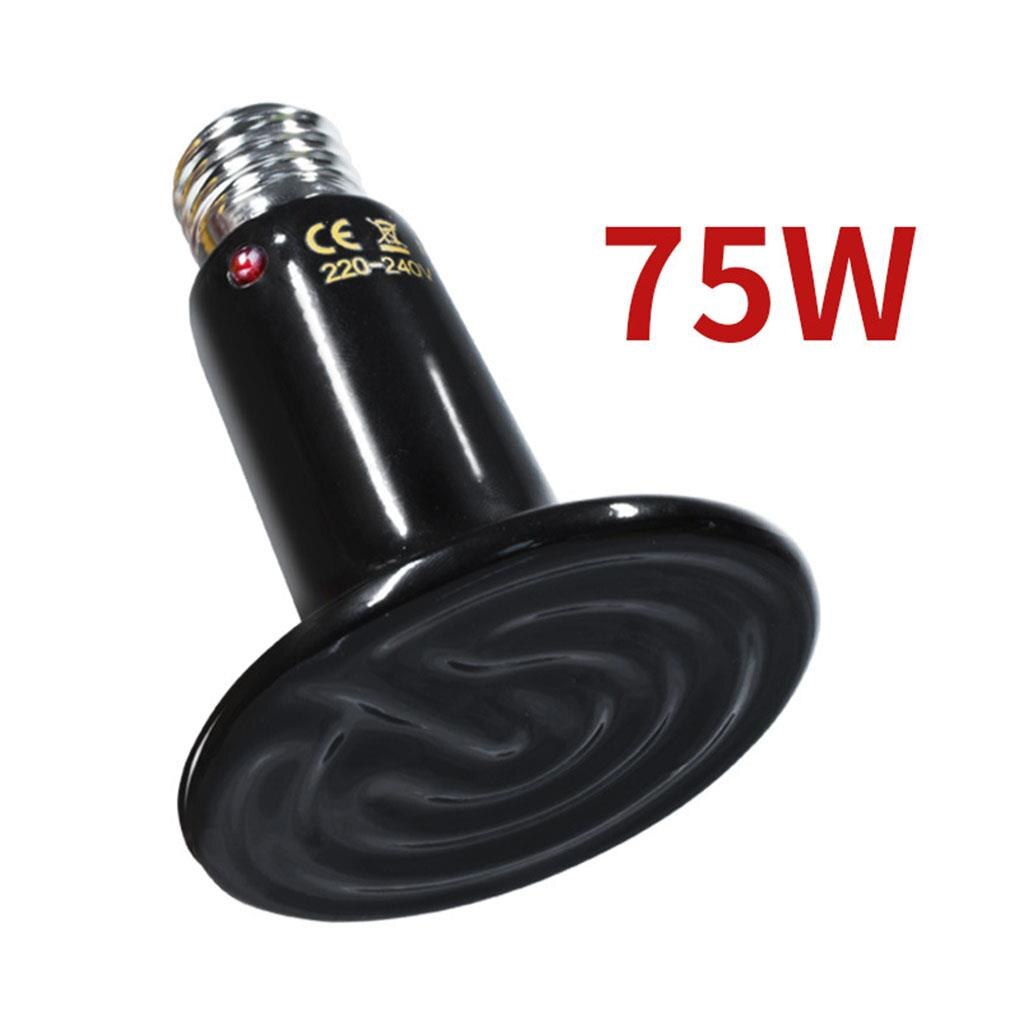 Pet Heating Light Bulb Infrared Black Ceramic Emitter Heat Lamp Bulb For Reptile Animals Heater Brooder Ceramic Heate Bulb: 75W