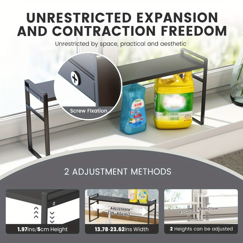 Retractable Kitchen Cabinet Storage Shelf Organizer Rack for Kitchen Bathroom Pantry Spice Cupboard Home Storage Shelf