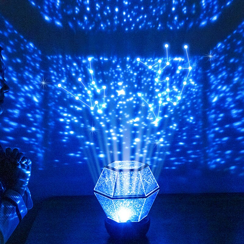 Romantische Roterende Sterrenhemel Star Projector Lamp Led Nachtlampje Sterrenhemel Planeet Magic Home Planetarium Universum Lamp