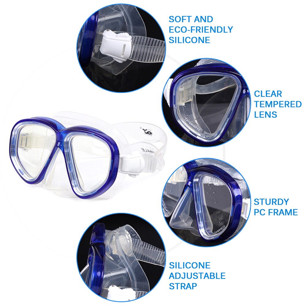 Snorkel Bril Flippers Set Snorkelen Glas Zwemmen Vinnen Snorkelen Gear Pakket Masker Scuba