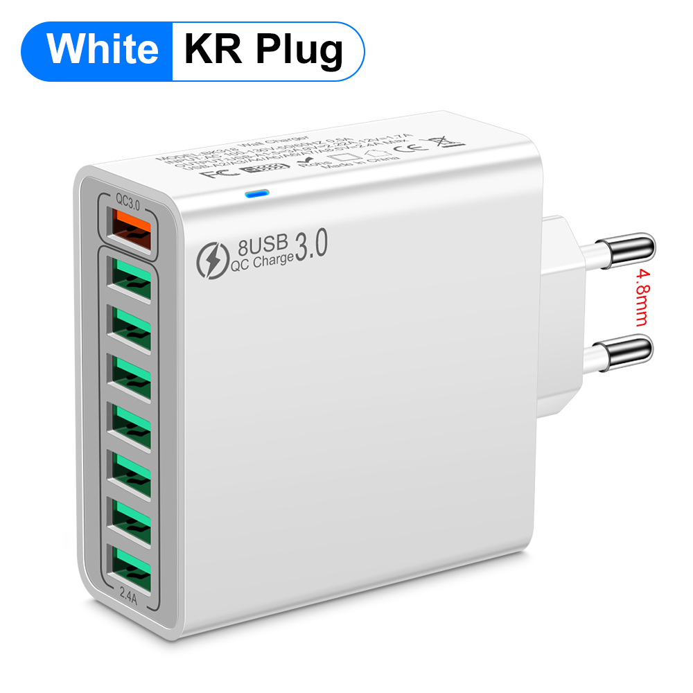 Total 100W 8 Ports charge rapide USB chargeur mural QC3.0 adaptateur de téléphone Portable Portable pour iPhone Huawei Samsung Xiaomi: RSA