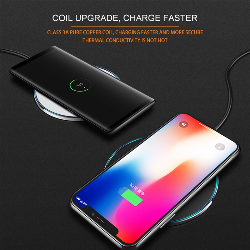 10W/7.5W Qi Draadloze Oplader Snel Opladen Voor Iphone 11 X Xs Max 8 Plus Qi Opladen pad Voor Samsung Galaxy S10 S20 S9 Note 10 9