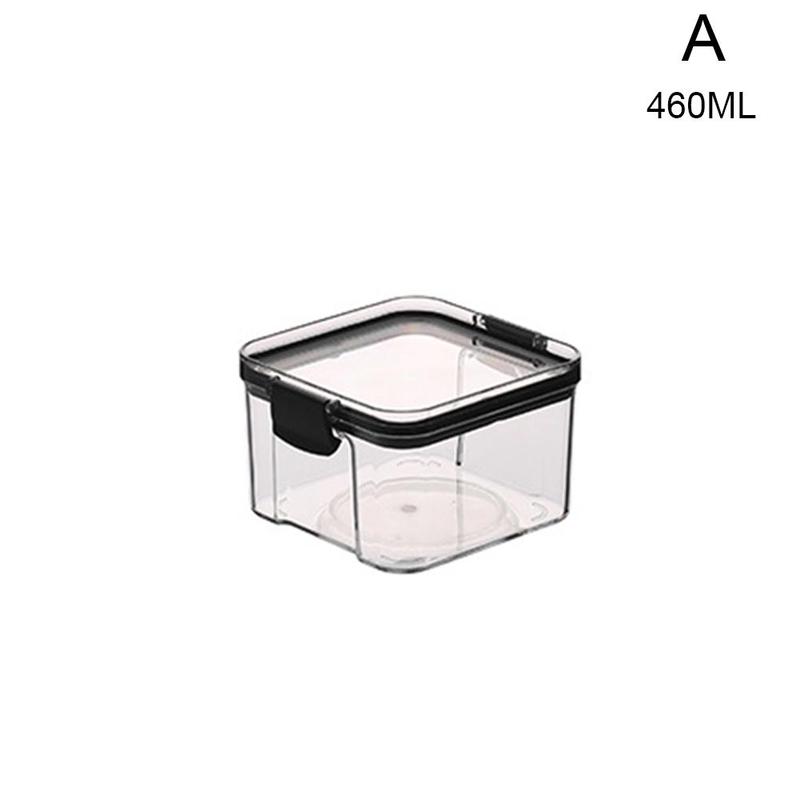 Contenedores de almacenamiento de alimentos, latas herméticas, cajas de almacenamiento de plástico, cajas de almacenamiento de alimentos apilables, tanques de almacenaje para nevera de cocina: A