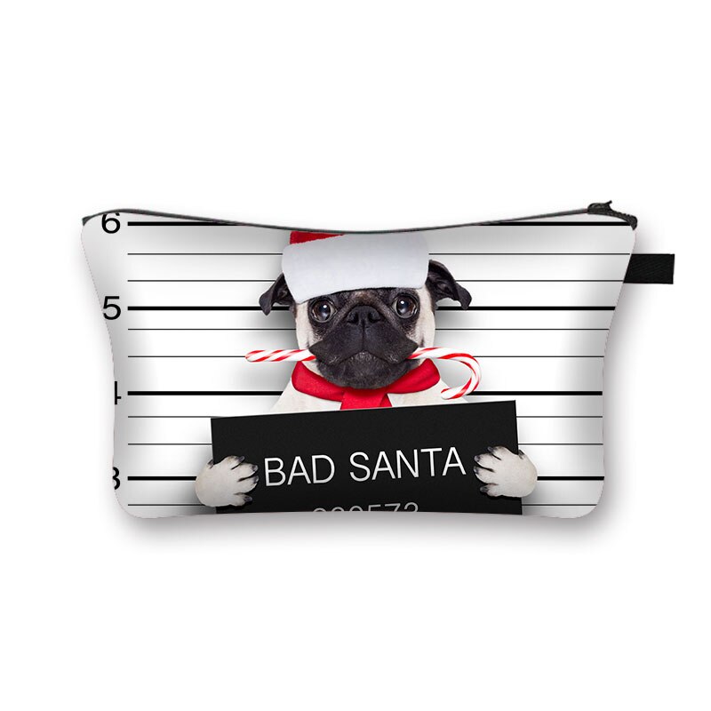 Cute Dog 3D Printed Cosmetic Bags Cute Pug Women Makeup bags Organizer Necessaries for Travelling Cosmetic Cases: shzbbaddog12