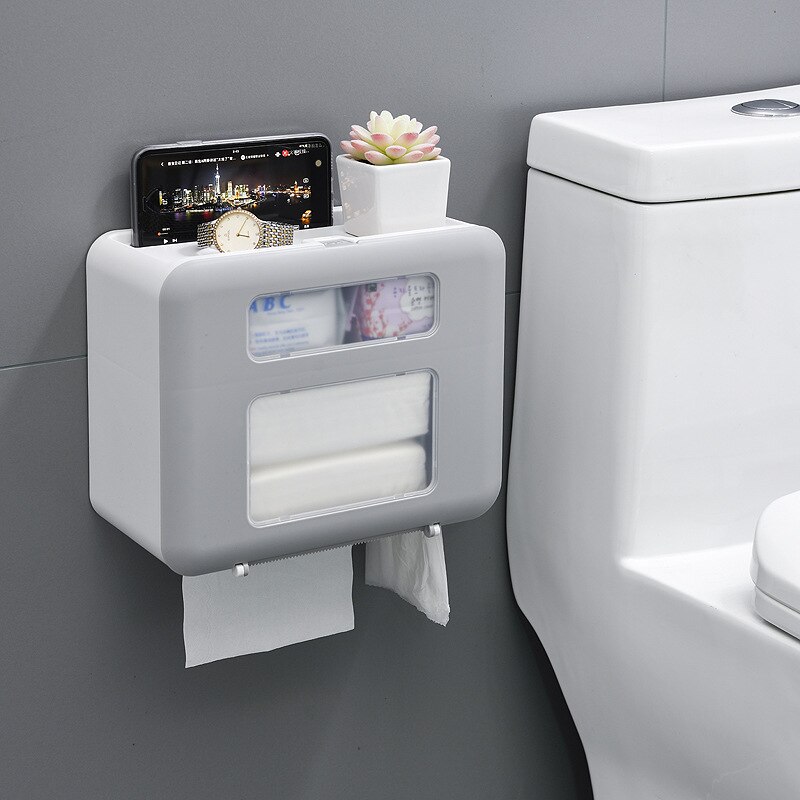 Multifunctionele Toiletrolhouder Waterdicht Stofdicht Papieren Handdoek Houder Praktische Badkamer Accessoires Houder Voor Papieren Handdoek