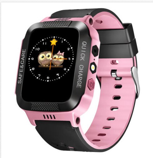 Tracker Kinderen Slimme Horloge Telefoon Zaklamp Sos Call Alarm Stappenteller Camera USB2.0 Voor Kids Kind Sim-kaart 2G 3G: Roze