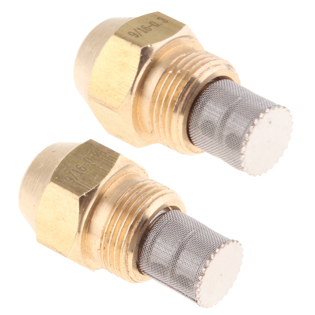 2pcs Furnace Oil Burner Fuel Nozzle Fits for Boilers 9/16'' External Thread Connect Home Improvement
