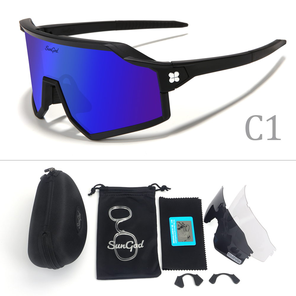 SunGod Cycling Glasses UV400 Man Mountain Bike Glasses Bicycle Fishing Sports Sunglasses Polarized Cycling Sunglasses Eyewear: green