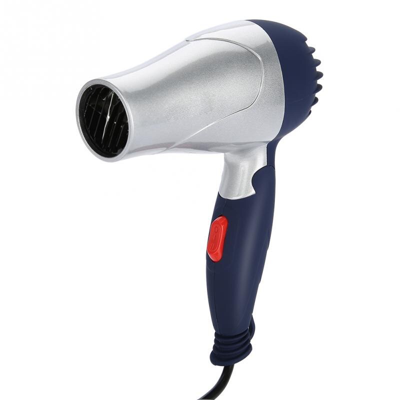 220V Portable Mini Hair Dryer 1500W Low Noise Evenly Wind Collapsible Travel Hair Dryers Compact Hair Dryer: Silver