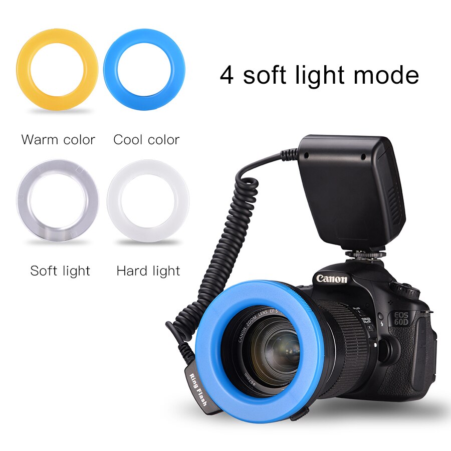 MAMEN 5-15 centimetri LED Macro Ring Flash Light Studio Luce 3000-15000K Per Canon Nikon Panasonic DSLR Della Macchina Fotografica Universale Flash Speedlite