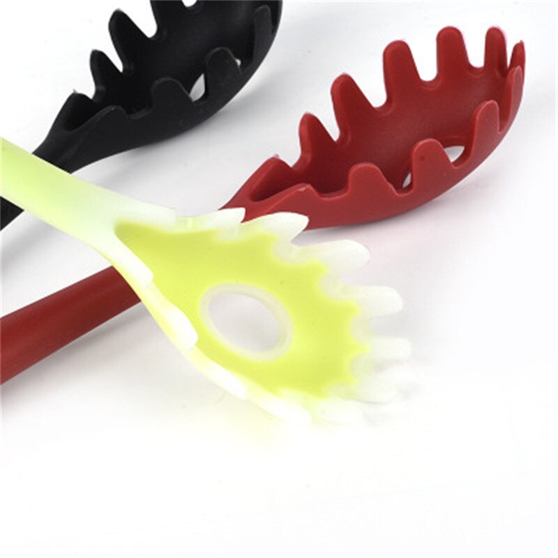 Long Handle Pasta spoons Spaghetti Spoon Fork Server Silicone Pasta Noodles Scooper Kitchen Cooking Utensil