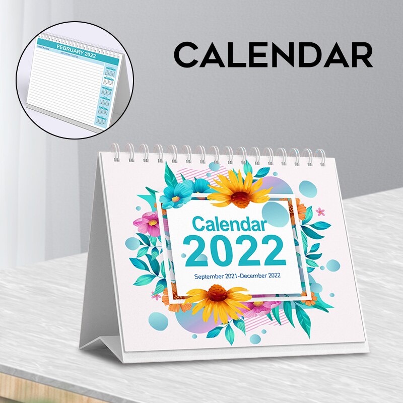 Bureau Kalender 2022 Kleurrijke Tafel Planner Met Memo Pagina &#39;S September -Dec. 2022 Staande Flip Maandelijkse Tafel Kalender H-Best