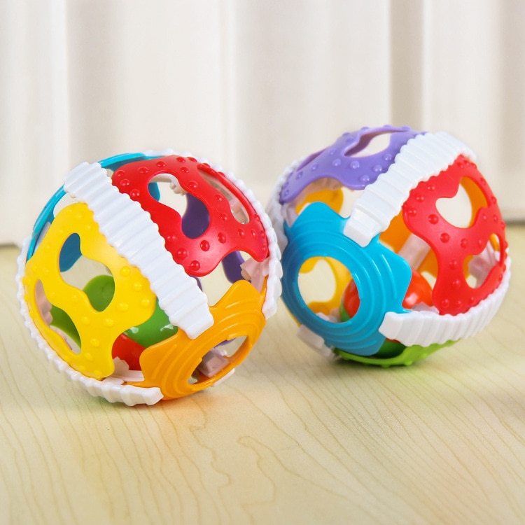 Hand Bell Ball Rattles Baby Early Educational Toys Colorful Soft Plastic Preschool Tools Funny Games