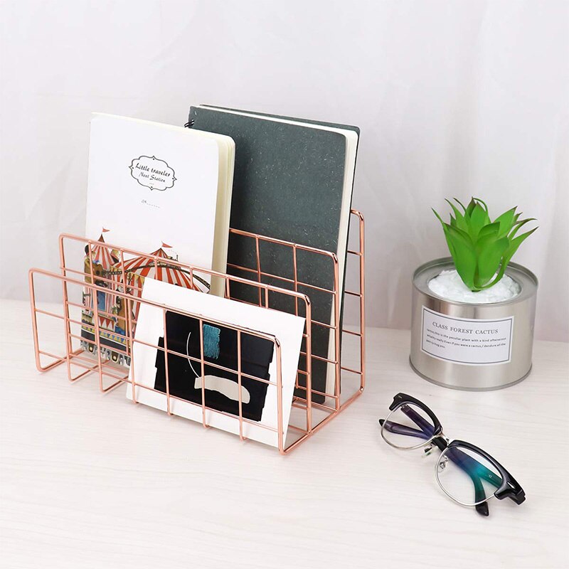 Desktop Mail Organizer, 3-Slot Metalen Draad Mail Sorter, Brief Organizer Voor Brieven, Mails, boeken, Ansichtkaarten En Meer, Mail Houden