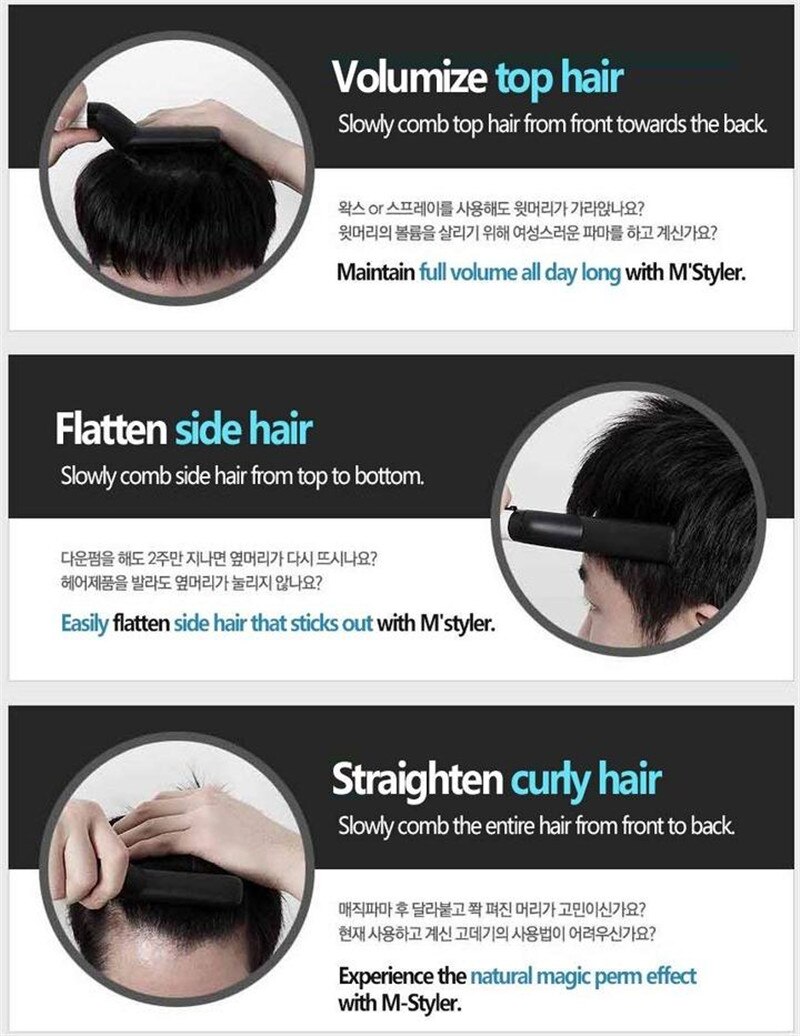 Quick Beard Straightener Comb Multifunctional Hair Curler Straightening Permed Clip Comb Styler Electric Hair Tool for Men