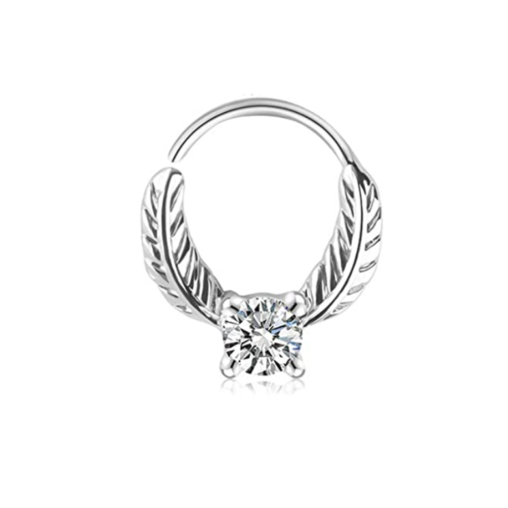 1 Uds. Anillos para tabique, aro para la nariz, herradura, pendientes de cartílago de acero inoxidable, aro, hélice, Tragus, tabique, joyería para Piercing: Pistola negra plateada