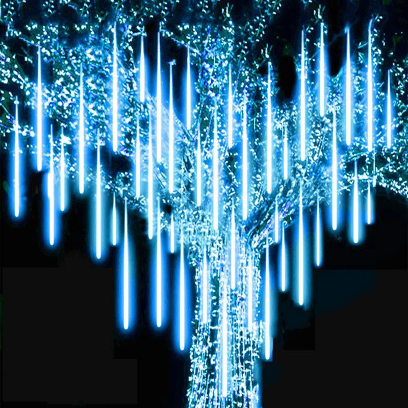 LED Meteor Shower Rain Lights Waterproof Falling Raindrop Fairy String Light for Christmas Party Patio Decor 30CM 50CM: RGB / 350W / Eu plug