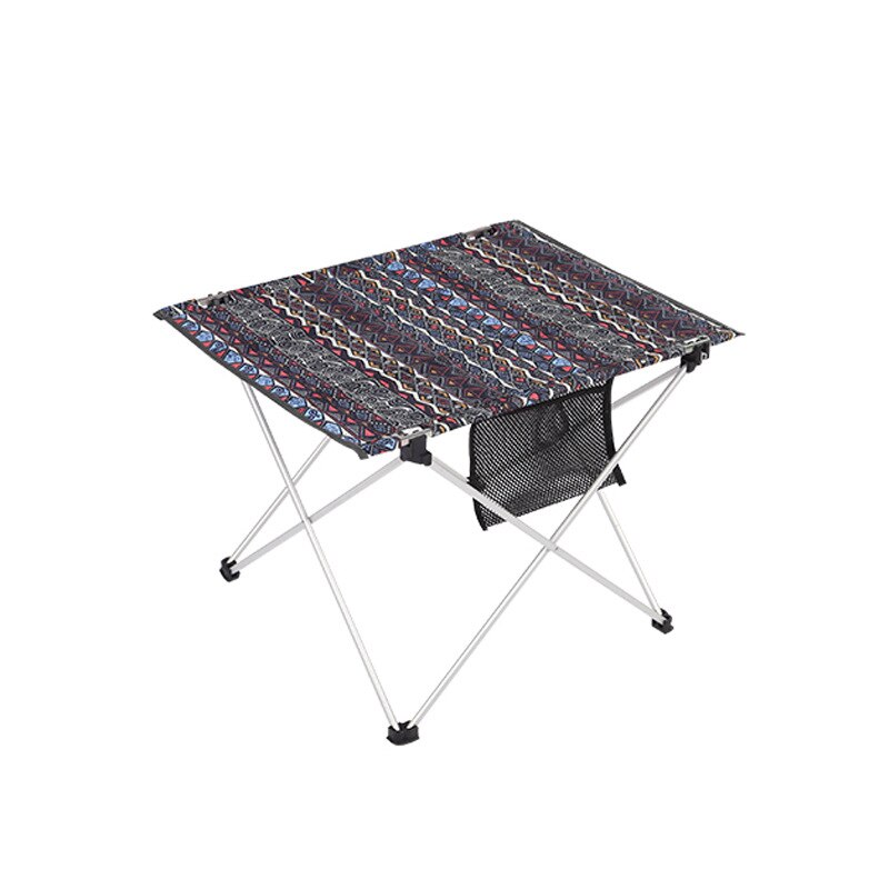 Ultralet udendørs camping sammenfoldeligt bord fiskeri vandreture picnic letvægts rejse aluminiumslegering bbq bærbart rullebord: Grå mønster