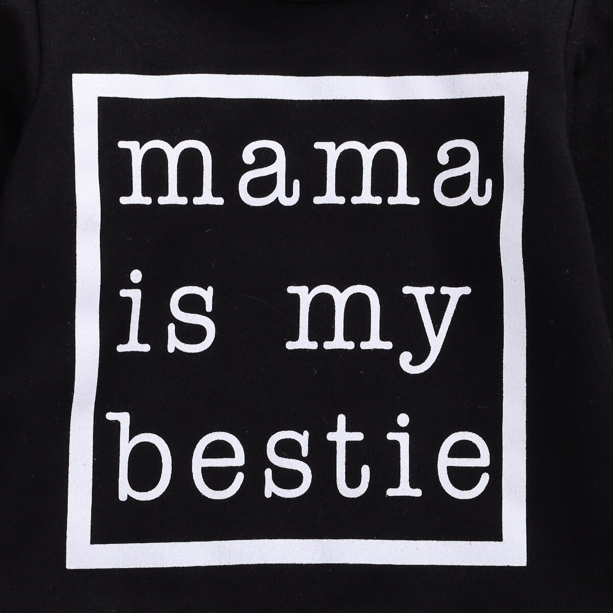 Pojke tjejer hösttröjor långärmade o-ringade toppar vinter varma kläder mama is my bestie brevtryck 0-24m