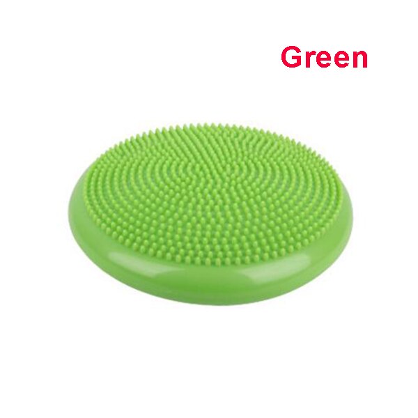 PVC Inflatable Fitness Ball Yoga Massage Cushion Mat Yoga Half Ball Physical Exercise Point Massage Stepping Balance Cushion Mat: Green