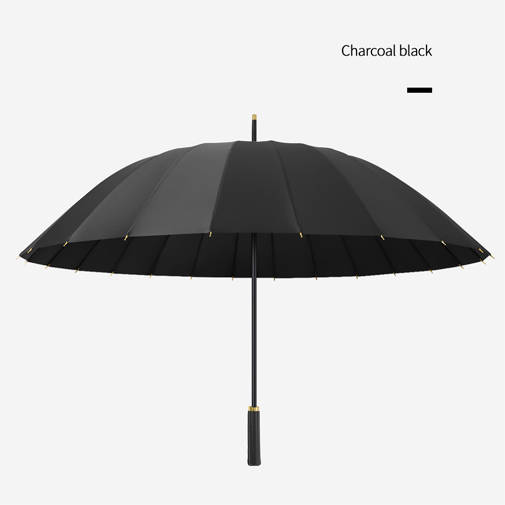 Automatic 24 Bone Umbrellas Solid-Color Reinforcement Windproof Parasols All-Weather Umbrellas For Rainy Day