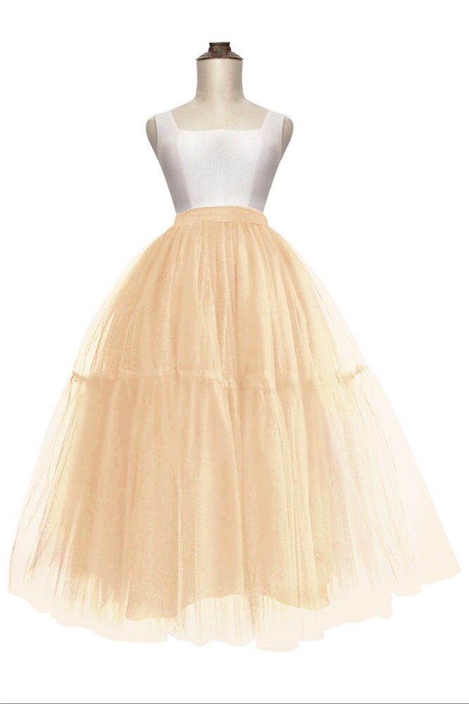 Schwarz Lange Hochzeit Petticoat Tüll Felsen Brautkleid Ballkleid Unterrock Hochzeit Zubehör: Champagner