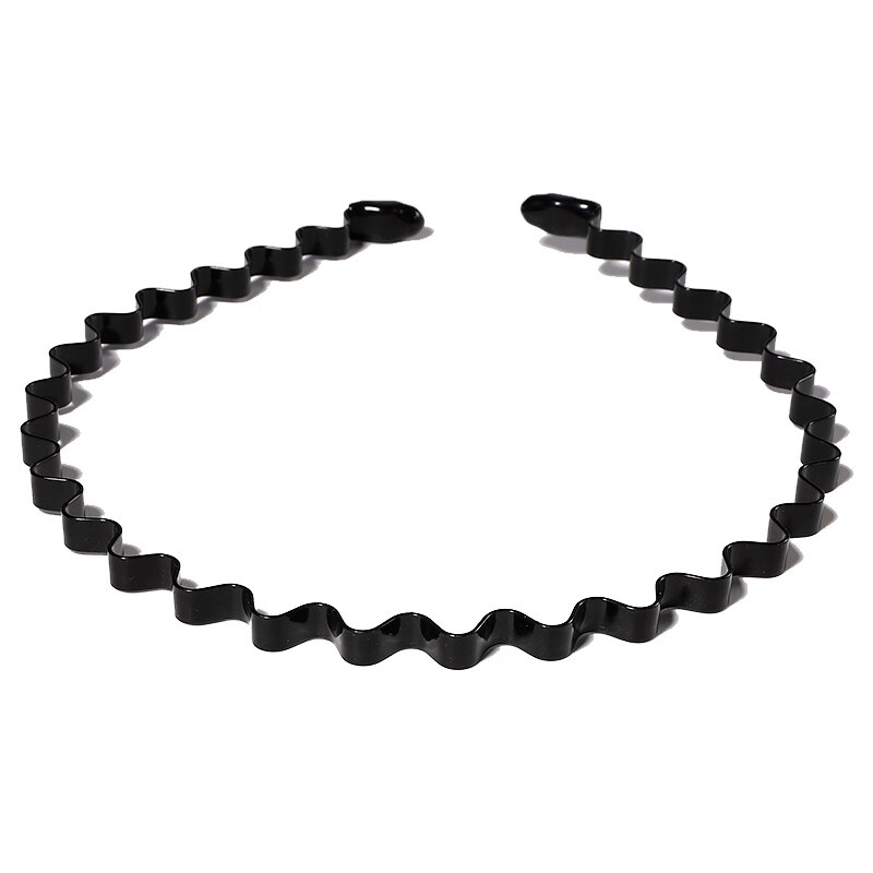 Simple Unisex Hair Band Headband Black Metal Waved Style For Unisex Invisible Sports Hair Card Hair Accessories: style-05