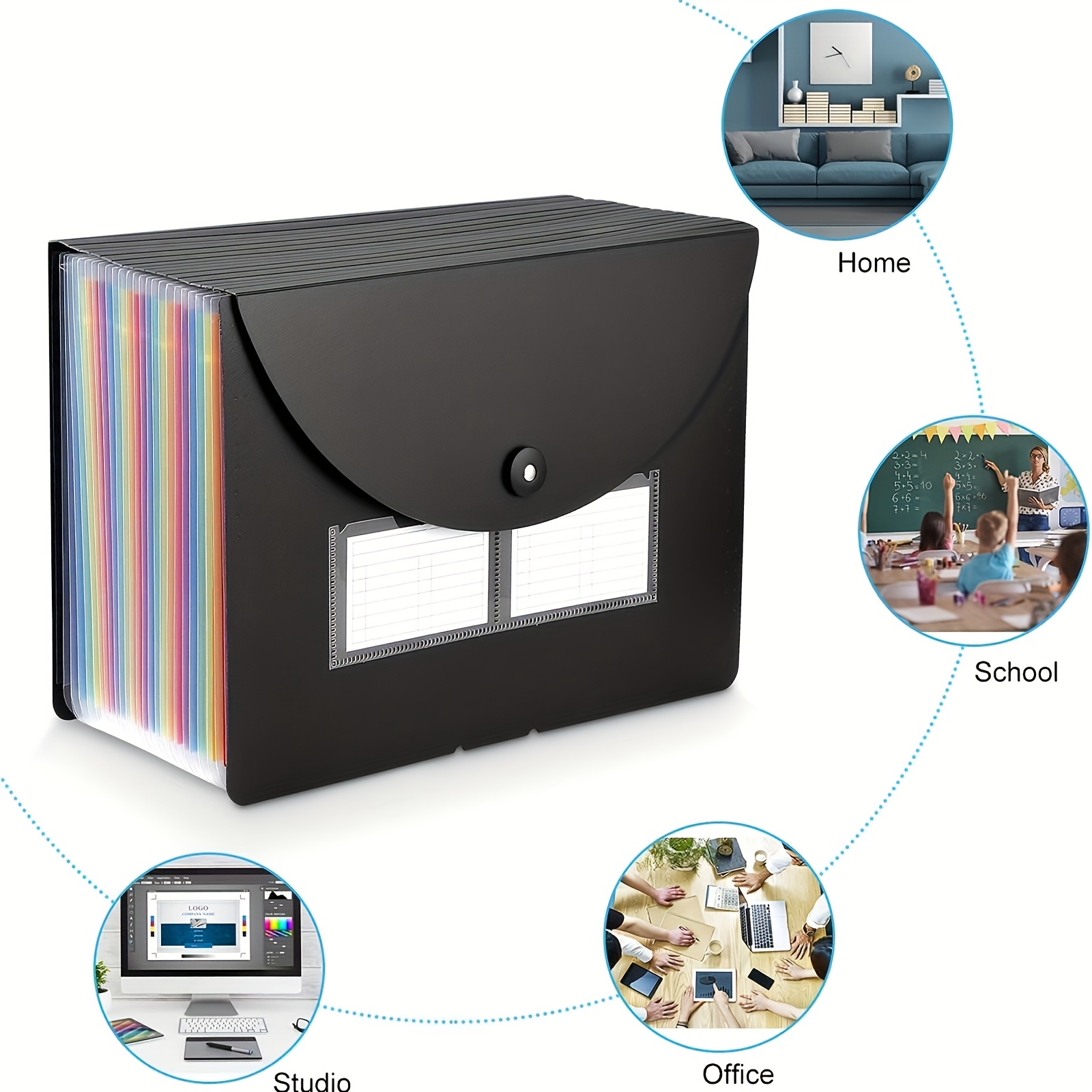 1 st Plastic Uitbreidbare Bestand Organizer Map Manager 25 Pocket Document Ontvangst Manager Map voor School Home Office Accessoires