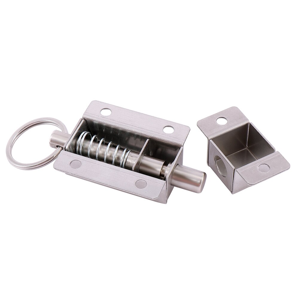 3 Inch Long Stainless Steel Spring Door Latch With Button Slide Lock Barrel Bolt Practical