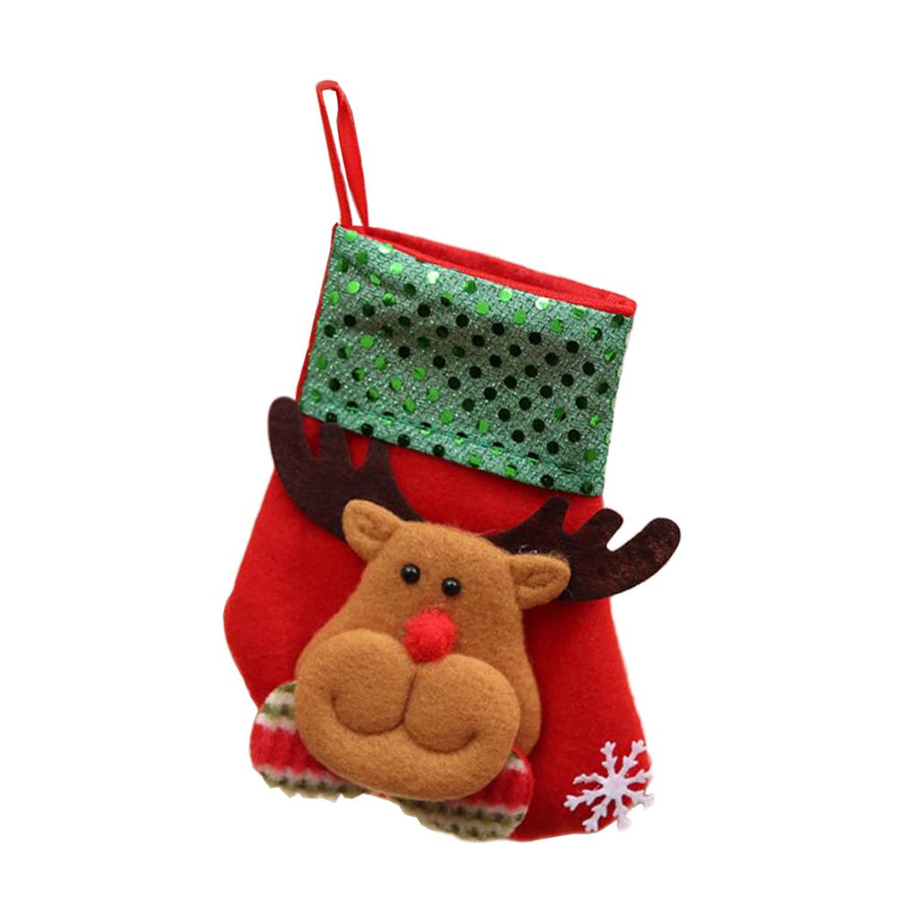 Kerst Kousen Non-woven Santa Sneeuwpop Beer Schoorsteenmantel Ing: Elk Deer