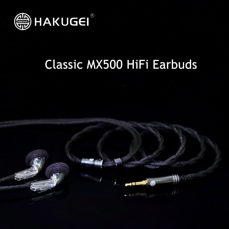Hakugei classic  mx500 hifi-ohrhörer 3.5mm 32 ohm, bass-headset mit 50 -adrigem, versilbertem einkristall-kupferkabel