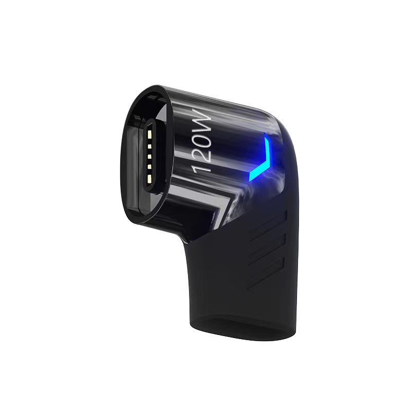 Magnetischer USB-C-Adapter, 120 W, schnelles Aufladen, 480 MB, Magnetkonverter für iPad, MacBook Pro, Oberfläche 7, Huawei, MI, OPPO-Schalteranschluss: Lila