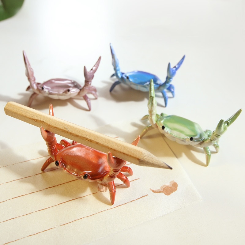 Novedad estilo japonés lapicero lindo Kawaii cangrejo papelería escritorio bolígrafos soporte almacenamiento estudiante escuela Oficina suministros