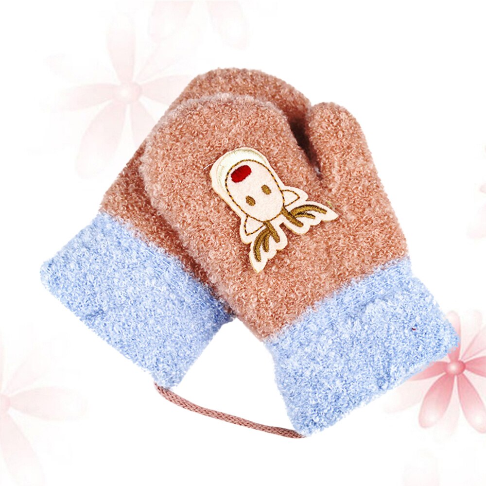 Manopla con estampado de ciervo Unisex para niños, protector de manos cálido de invierno, cobertura completa, interior y exterior, 1 par: Pink