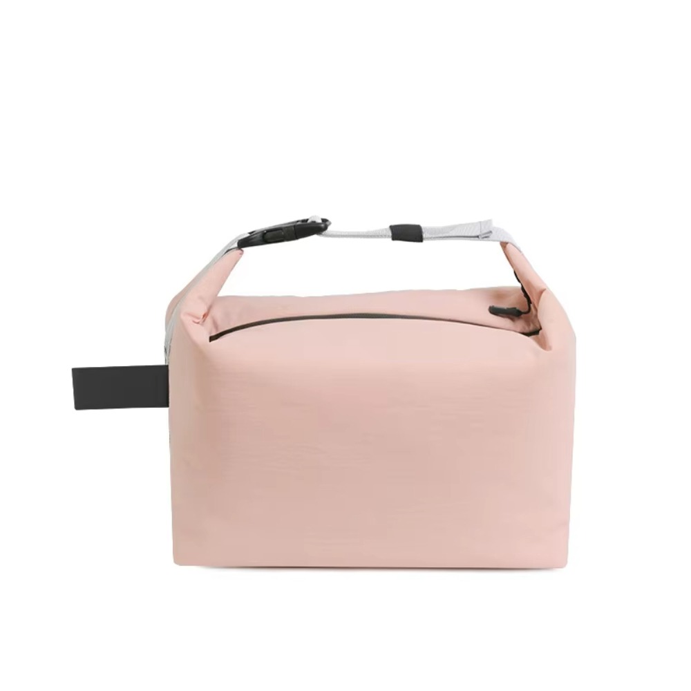 Handheld Foldable Insulated Bag Leak-Proof Eco-Friendly Insulated Lunch Bag Large Capacity Waterproof Thermal Lunch Box Unisex: black