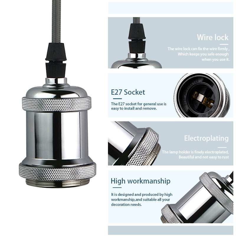 4pcs/lot E27 Lamp Holder Vintage Edison bulb Base E26 Screw Bulb base 110V 220V Socket Retro Fittings Fixture Pendant lights