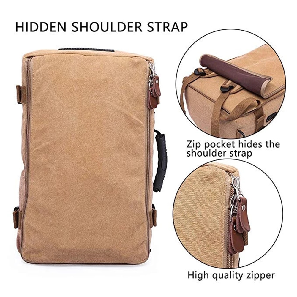 KAKA – sac à dos de voyage en toile Vintage pour hommes et femmes, grande capacité, à bandoulière, étanche