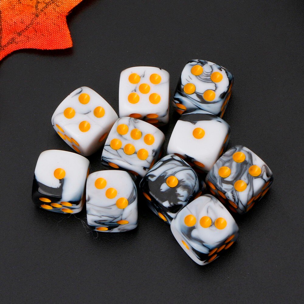 10pcs Six Sided 12mm Transparent Cube Round Corner Portable Table Playing Games