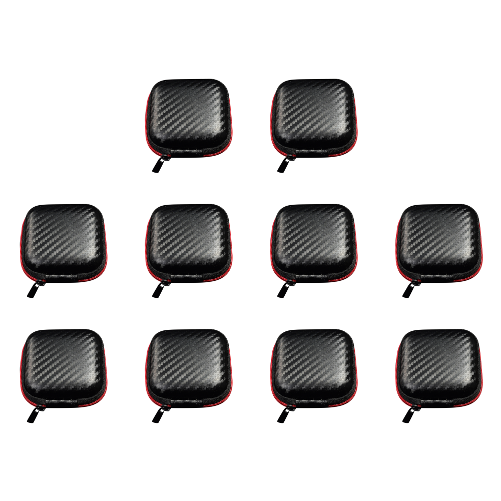 10-1PCS Hard EVA Oortelefoon Oplaadkabel Opbergtas Anti-Druk Anti-val Headset Datakabel houder Tas voor KZ QKZ Headset: Bruin