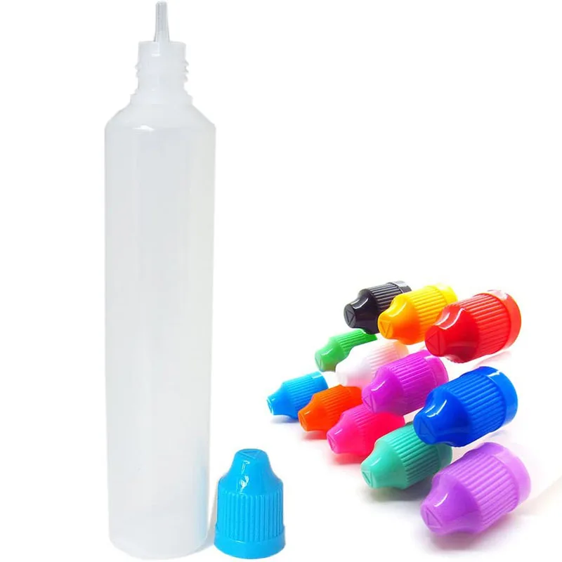 5 stücke 30 ml 60 ml Leere Kunststoff Kleine Mund Flaschen Schlanke Tropfflaschen Können quetschen Flüssigkeit Lagerung Nachfüllbare wasser Behälter