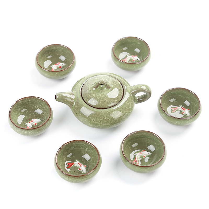 Multicolour Healthy Tea Set Afternoon TeaSet For Office Tea Room&Home Chinese Leisure Tea Ceremony Kung Fu Tea Tools Tea Pot&Cup: Dull