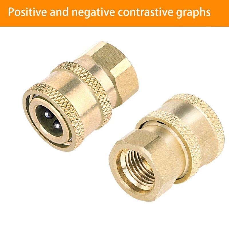 9 Pcs Pressure Washer Quick Connect Coupler, 1/4 Inch NPT Female Threads Size, Brass Material