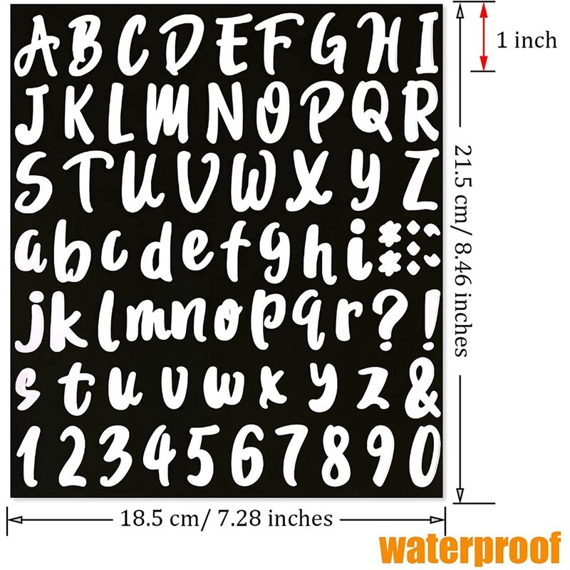 Practical 720 Pieces 10 Sheets Self-Adhesive Vinyl Sticker, Alphabet Letter Number Stickers For Mailbox, Door (1 Inch)