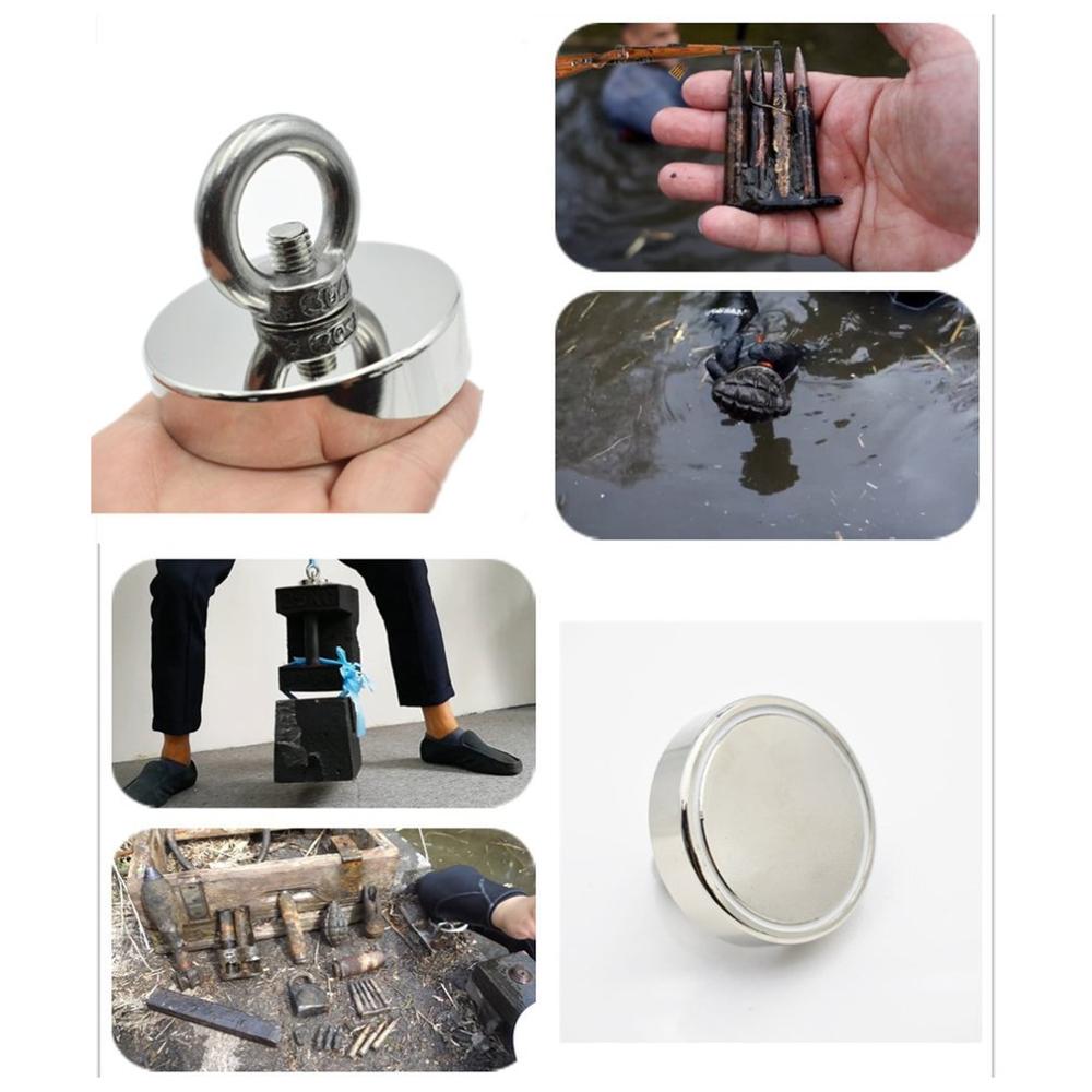 Strong Magnet Pot Fishing Magnets Salvage Fishing Hook Magnets Round Neodymium Magnet Block Double Side Search Magnet Pulling