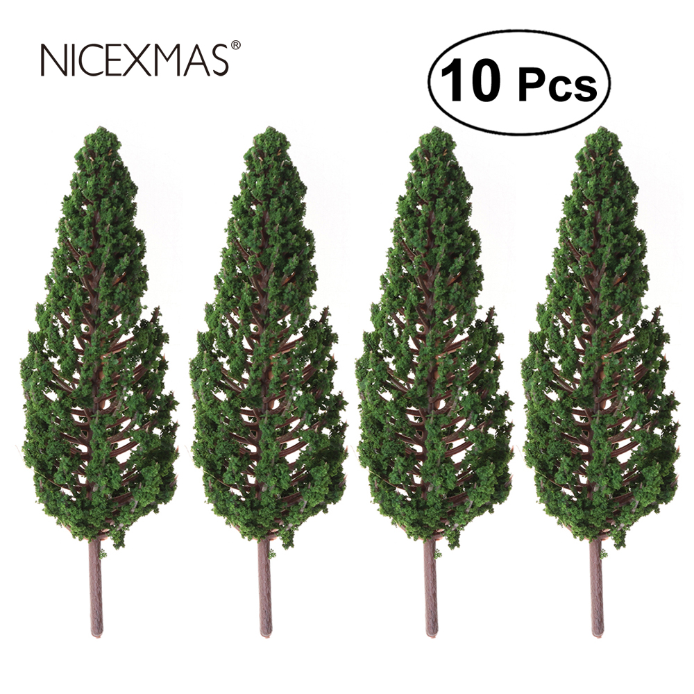 NICEXMAS 10pcs Model Trees Simulation Park Street Diorama Scenery Layout Miniature Landscape Scenery Home Garden Decoration