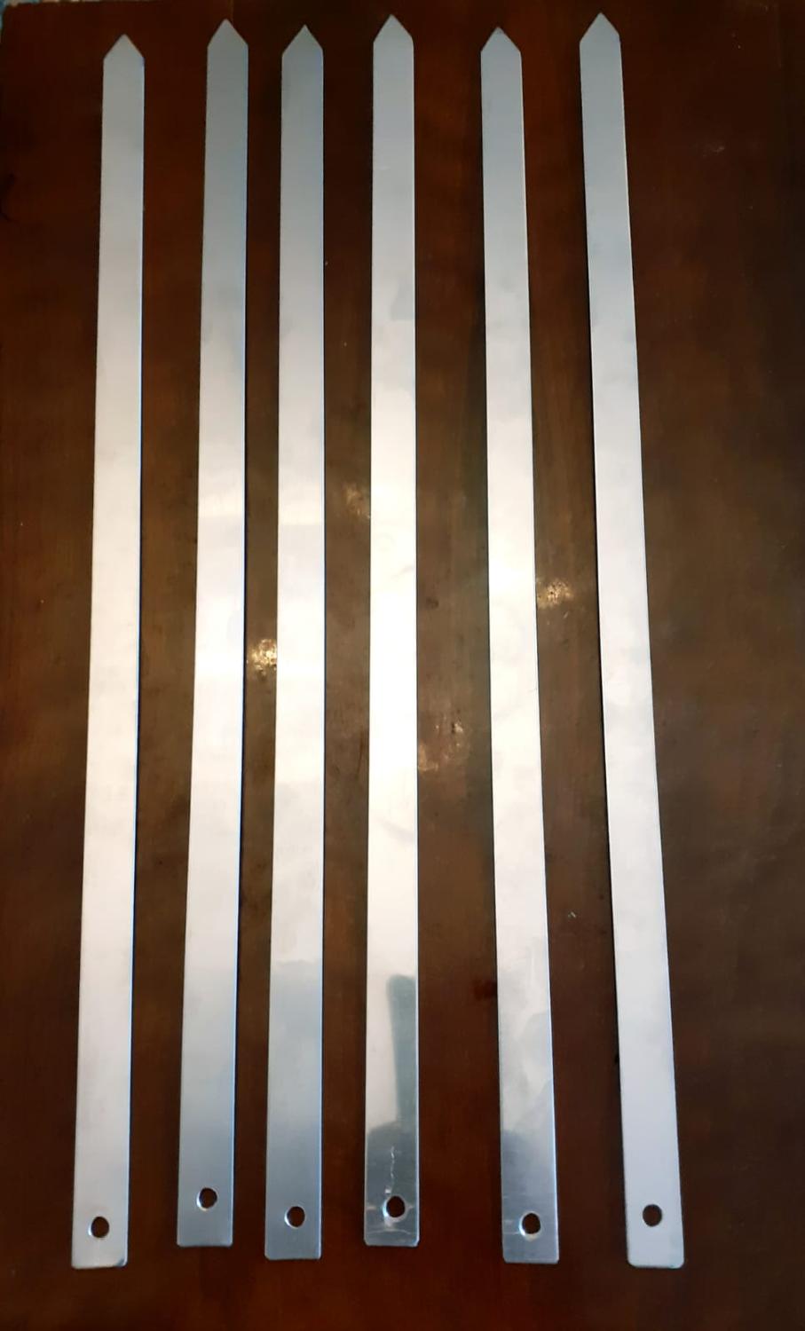 Adana Kebab Skewers meat Grinder 6 Pcs 50 cm stainless steel 6 pcs long Turkish Urfa meal picnic meat straight stick bbq grill tools