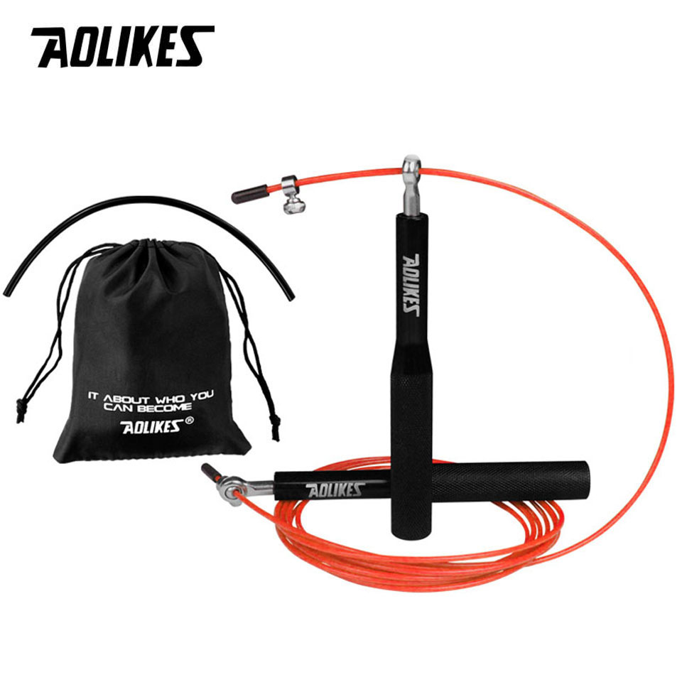 AOLIKES Crossfit Jump Rope Speed Bearing Skipping Fitness Workout Training Equipement MMA Boxing Home Exercise: Blue
